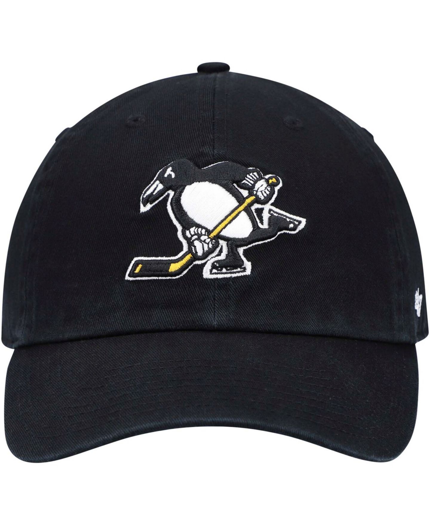 Мужская кепка '47 Brand Black Pittsburgh Penguins Logo Clean Up Adjustable Hat — фото 3