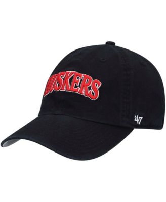 Men's Black Nebraska Huskers Archie Script Clean Up Adjustable Hat - Macy's