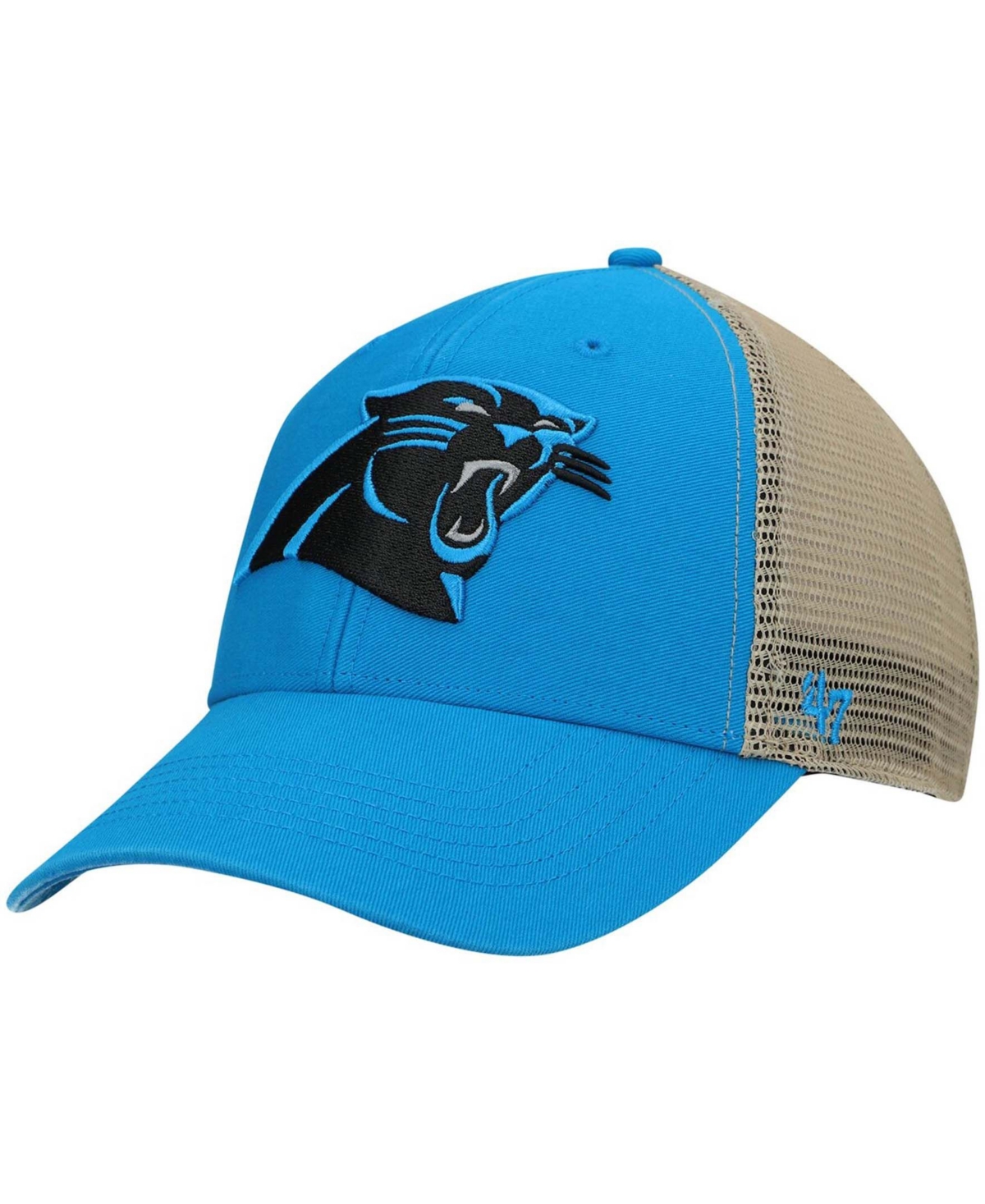 47 Brand Men's Blue, Natural Carolina Panthers Flagship Mvp Trucker Snapback Hat In Blue,natural