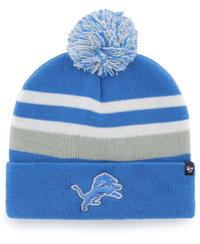 '47 Brand Men's Blue Detroit Lions State Line Cuffed Knit Hat with Pom