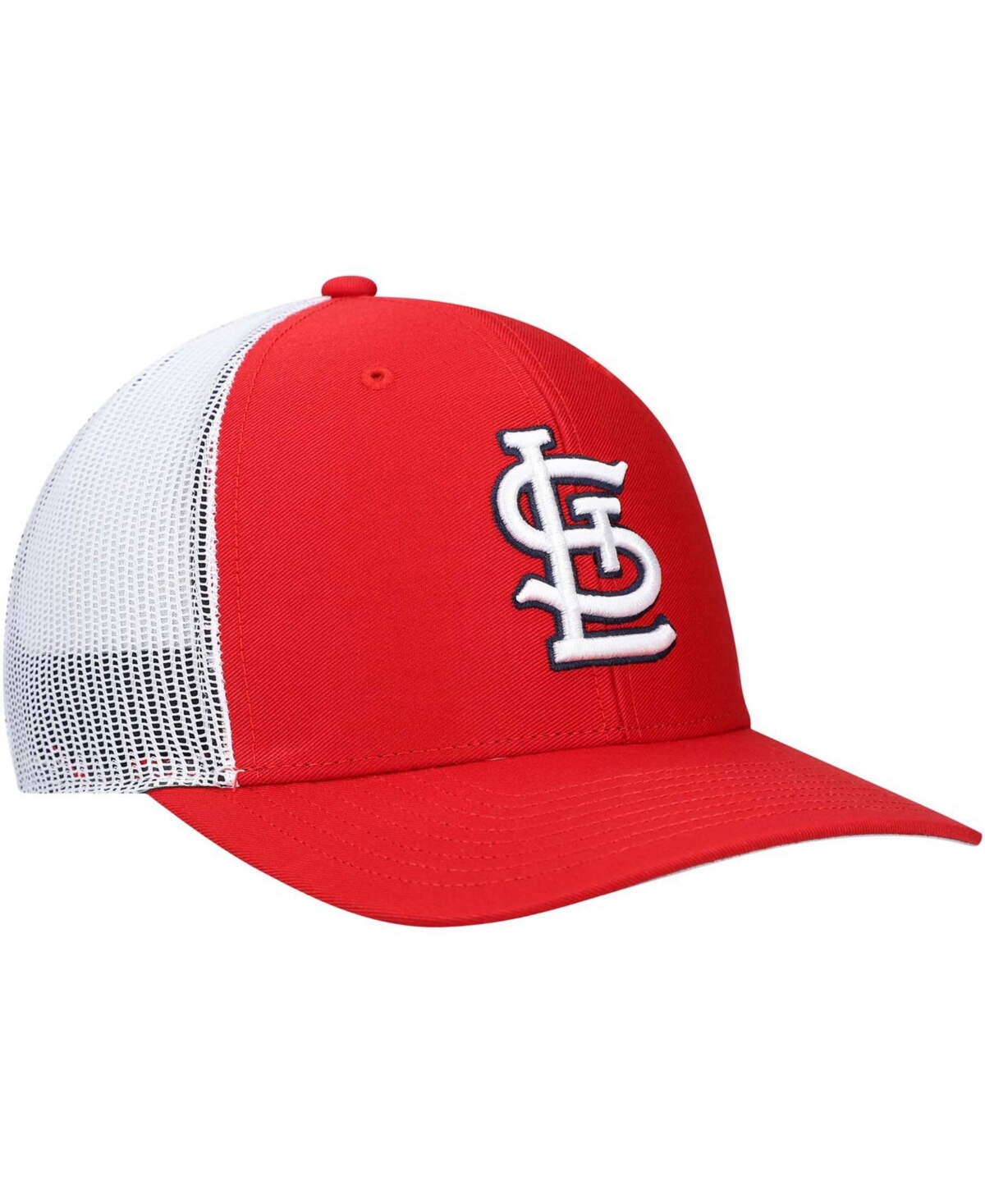 47 Brand Men's Red, White St. Louis Cardinals Primary Logo Trucker Snapback Hat In Red,white