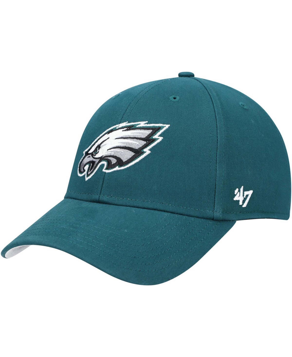 47 Brand Boys Midnight Green Philadelphia Eagles Basic Mvp Adjustable Hat In Midnight Green
