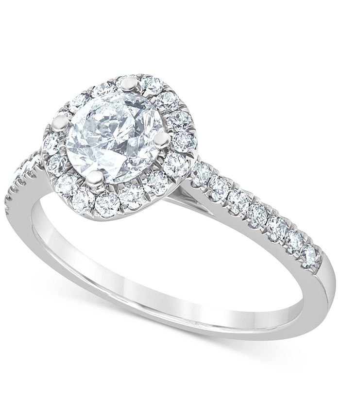 Macy's halo best sale engagement ring
