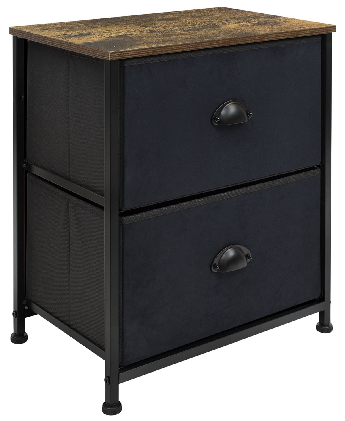 Shop Sorbus 2 Drawer Chest Dresser With Wood Top In Black,wood Top