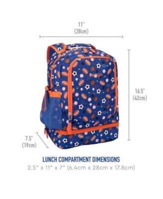 Kids Prints 2-In-1 Backpack and Insulated Lunch Bag - Sports