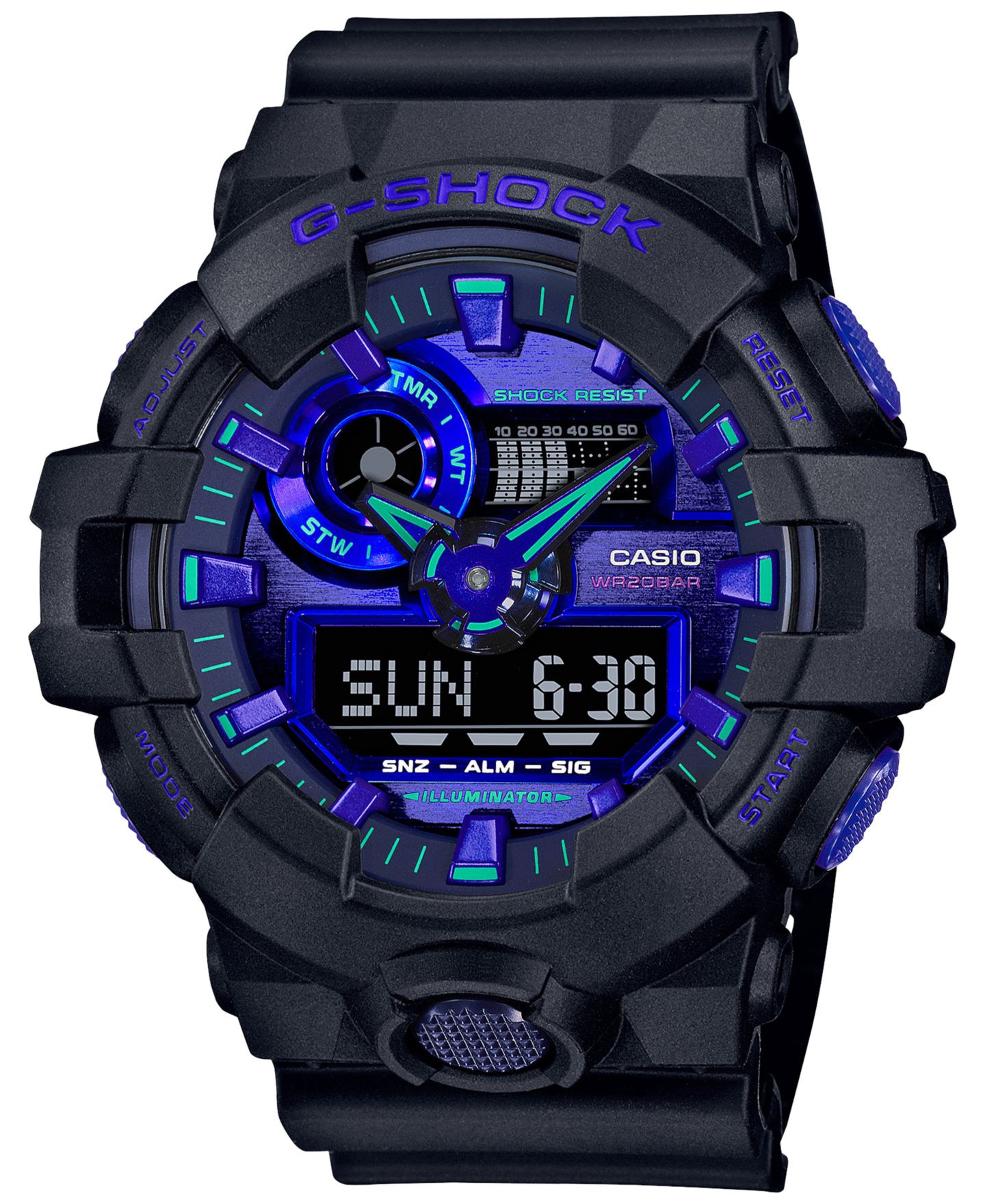 Мужские часы G-Shock Black Resin Strap Watch, 53.4mm — фото 1