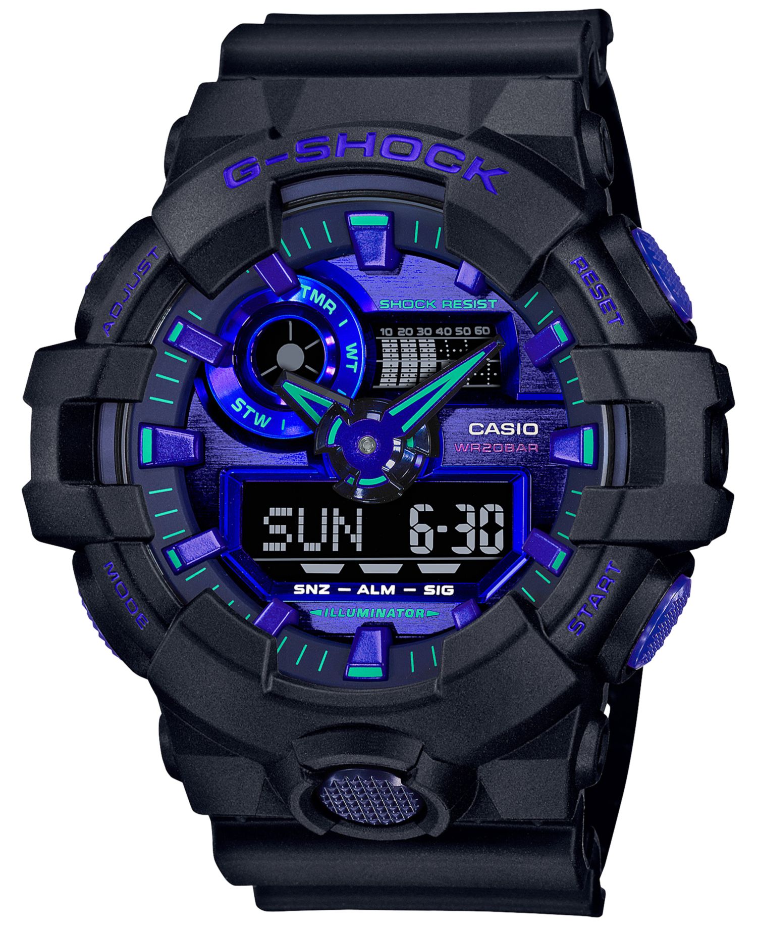 Men's Black Resin Strap Watch, 53.4mm