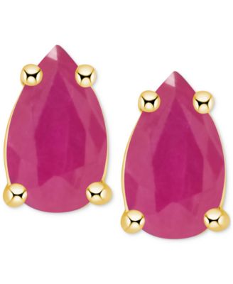 Tanzanite Pear-Shape Stud Earrings (3/8 ct. t.w.) in 14k Gold (Also in Emerald, Ruby & Sapphire)