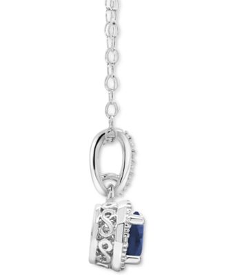 Sapphire (5/8 ct. t.w.) & Diamond Accent Solitaire 18" Pendant Necklace in Sterling Silver (Also in Emerald & Ruby)