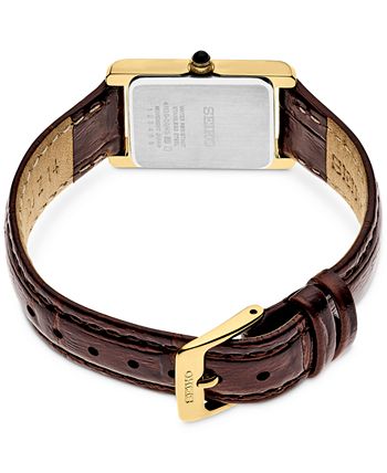 Seiko - Women's Essentials Brown Leather Strap Watch 19mm