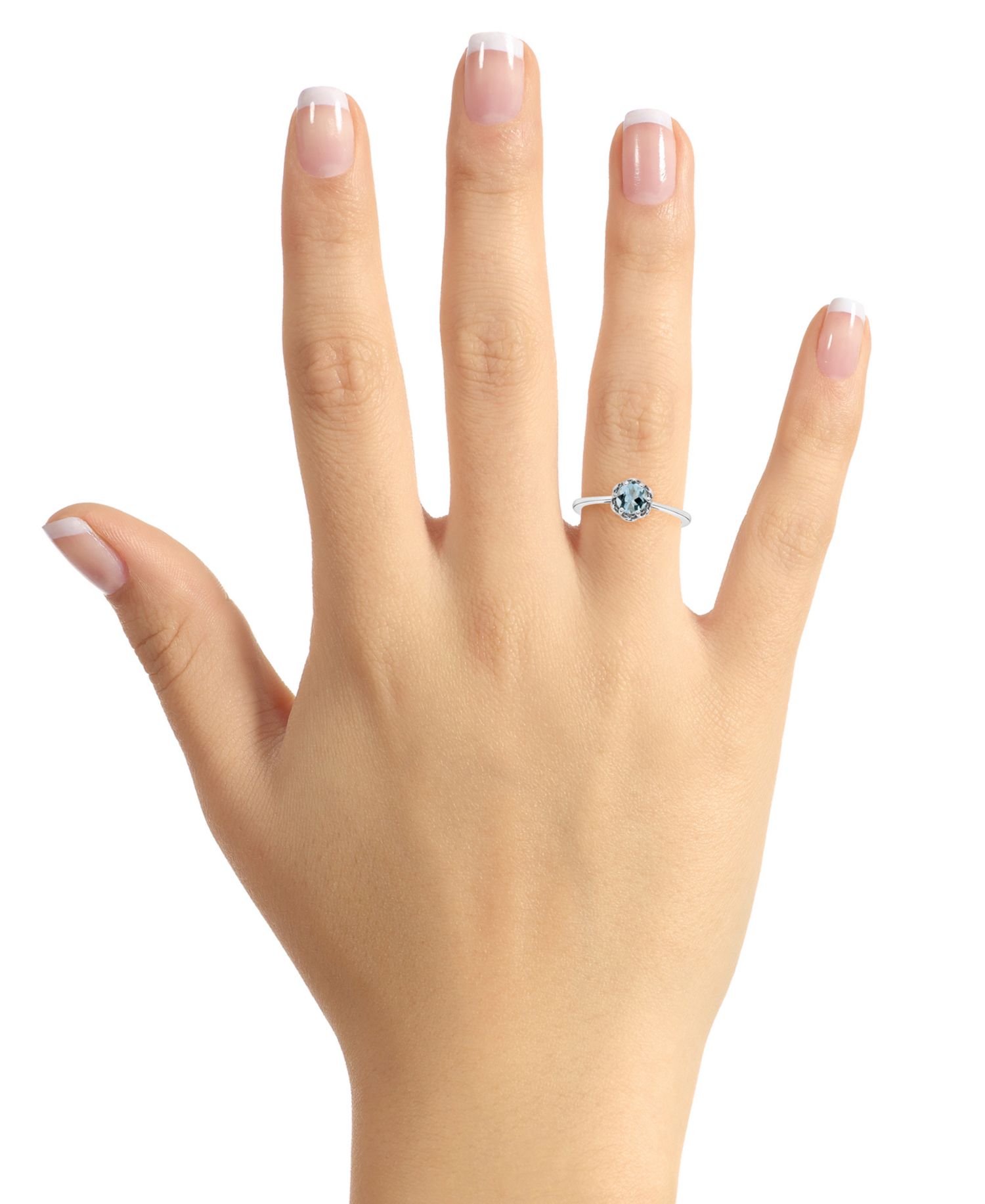 Opal Six Prong Solitaire Ring (1/3 ct. t.w.) in Sterling Silver (Also in Aquamarine)