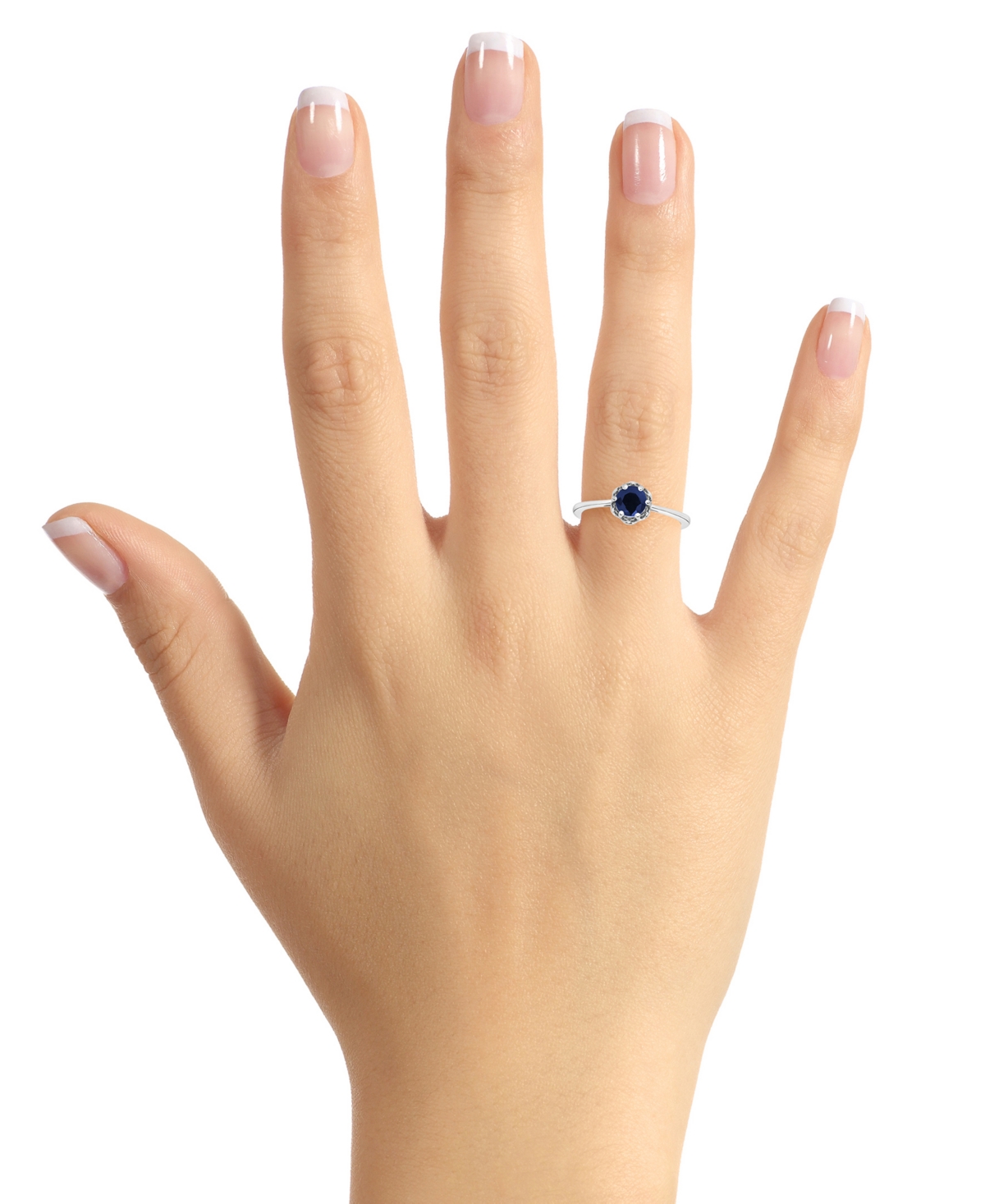 Emerald Six Prong Solitaire Ring (5/8 ct. t.w.) in Sterling Silver (Also in Ruby & - Sapphire
