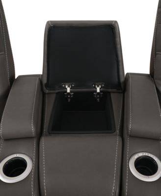Jabarr 7-Pc. Beyond Leather Theater Seating with 3 Consoles, Created for Macy's