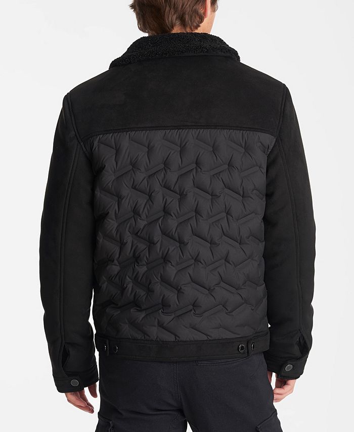 Karl Lagerfeld Paris Men's Sherpa Trucker Jacket & Reviews - Coats ...