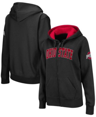 Women's Black Ohio State Buckeyes Arched Name Full-Zip Hoodie