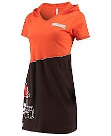 Women's Orange, Brown Cleveland Browns Hooded Mini Dress