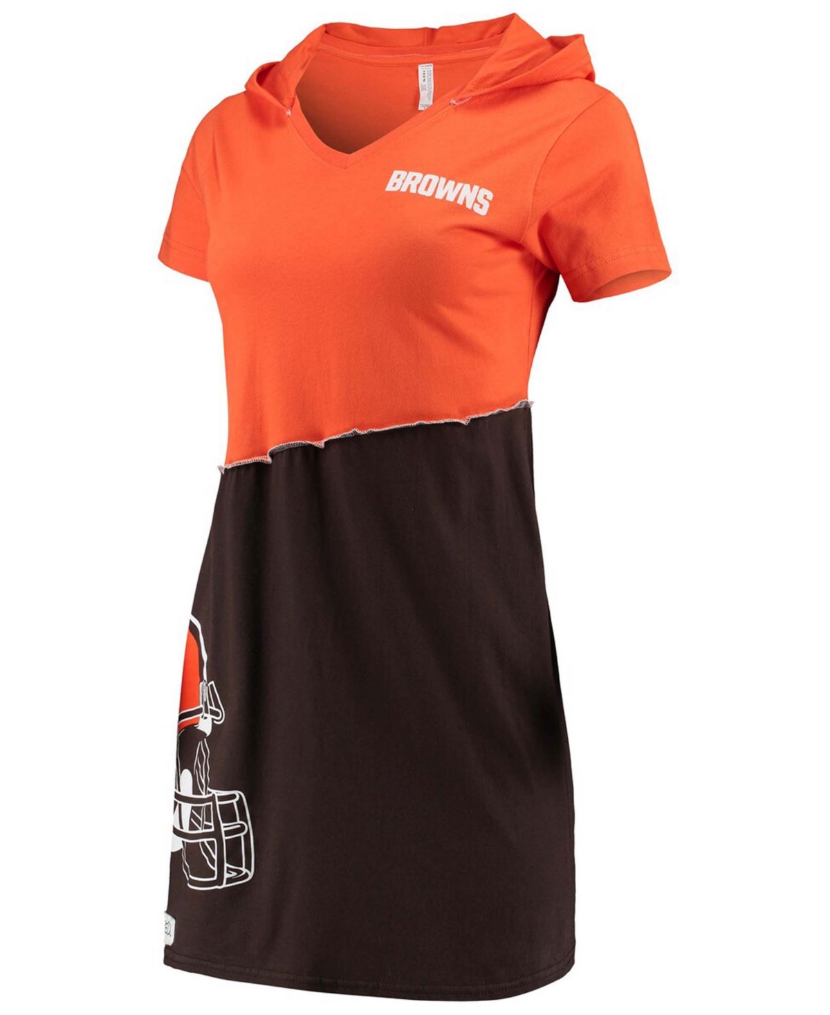 Women's Orange, Brown Cleveland Browns Hooded Mini Dress - Orange, Brown