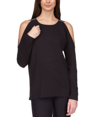 Michael Kors - Cold-Shoulder Waffle-Knit Top