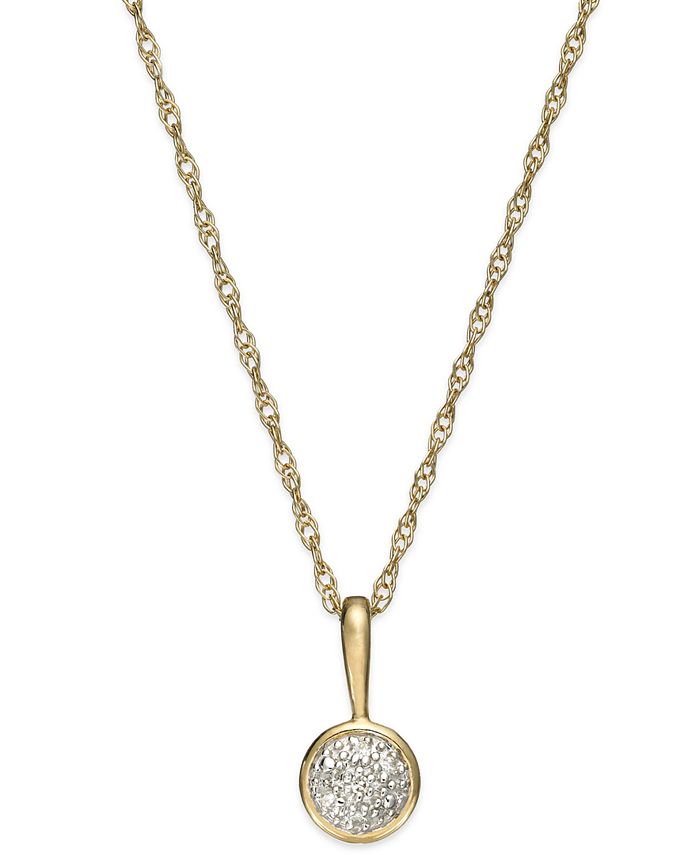 Macy's Diamond Accent Circle Pendant Necklace in 14k Gold - Macy's