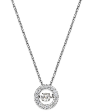 image of Twinkling Diamond Star Diamond Circle Pendant Necklace in 10k White Gold (1/4 ct. t.w.)