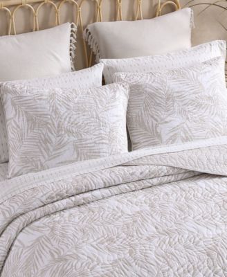 Palmday Cotton Reversible 3 Piece Quilt Set, Full/Queen