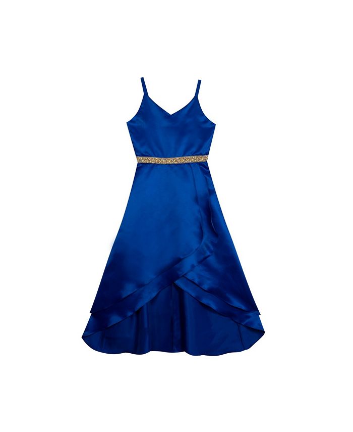 Buy M.R.A Fashion New Girl's Satin Long Gown (8748, Blue, 5-6