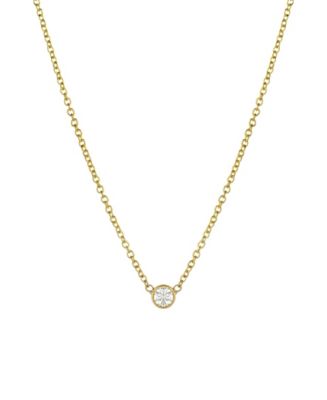 Zoe Lev Small Bezel 14k Gold Diamond Necklace - Macy's