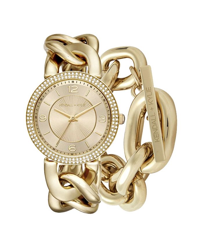 Kendall + Kylie Ladies Quartz Movement Gold Watch with Three Bracelets :  : Clothing, Shoes & Accessories