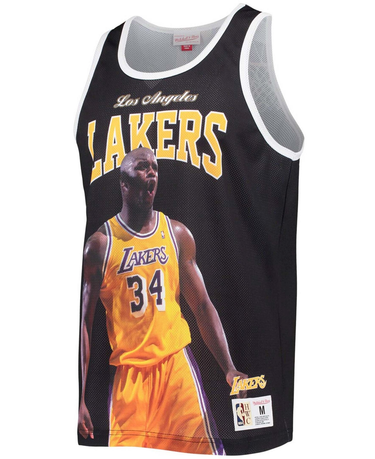 Mitchell & Ness Men's Shaquille O'neal Black Los Angeles Lakers Hardwood Classics Player Tank Top In Black