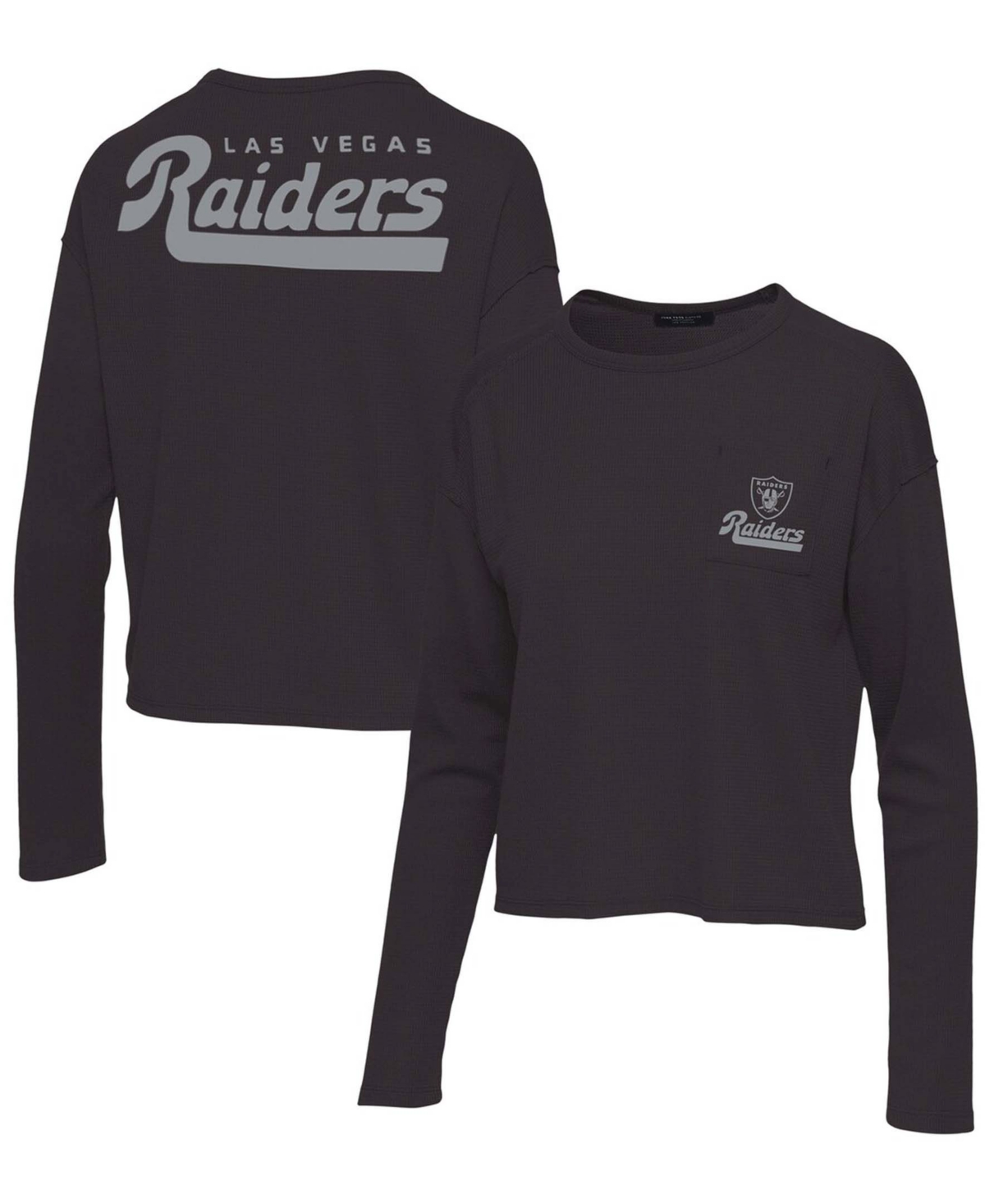 Women's Black Las Vegas Raiders Pocket Thermal Long Sleeve T-shirt - Black