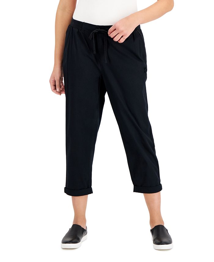 Style & Co Petite Pull-On Cuffed Twill Ankle Pants, Created for Macy's ...