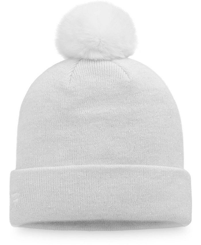 Fanatics Women's White Seattle Kraken Winter Lights Cuffed Knit Hat with Pom Macy's