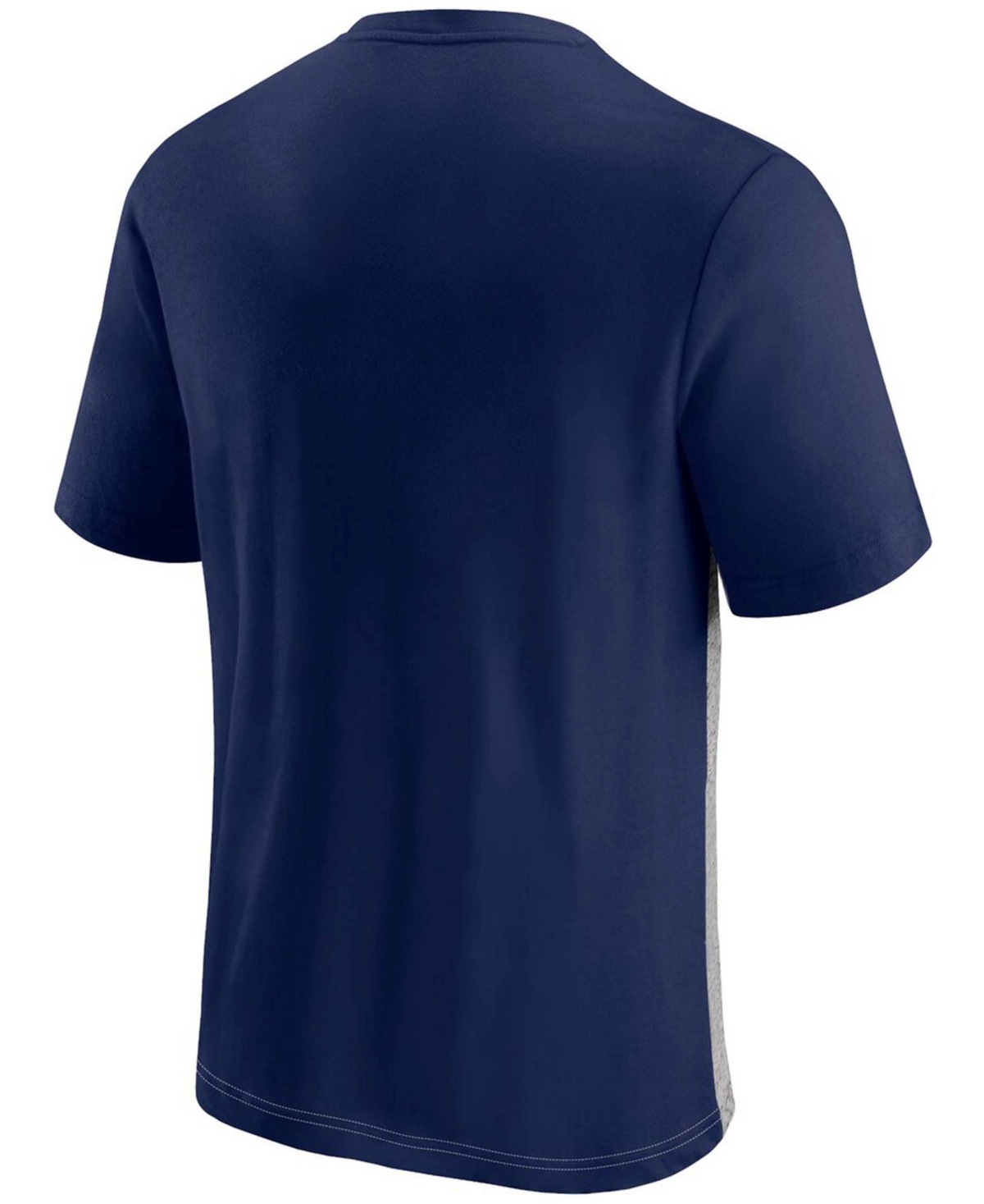 Fanatics Men's Navy And Heathered Gray Tennessee Titans Colorblock T-shirt In Navy,heathered Gray