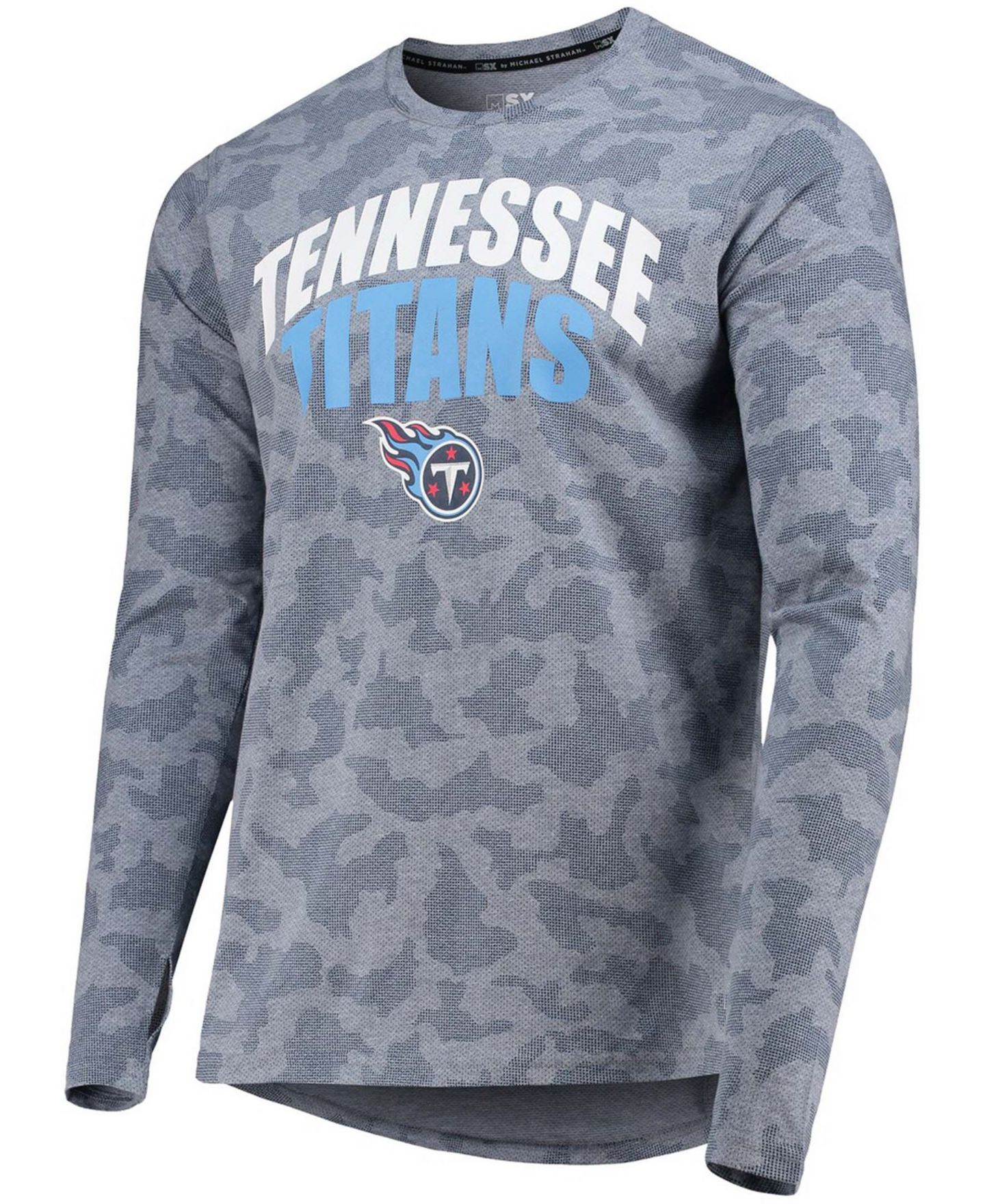 Мужская футболка MSX by Michael Strahan Navy Tennessee Titans Camo Long Sleeve — фото 5