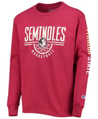 Big Boys and Girls Garnet Florida State Seminoles Basketball Long Sleeve T-shirt