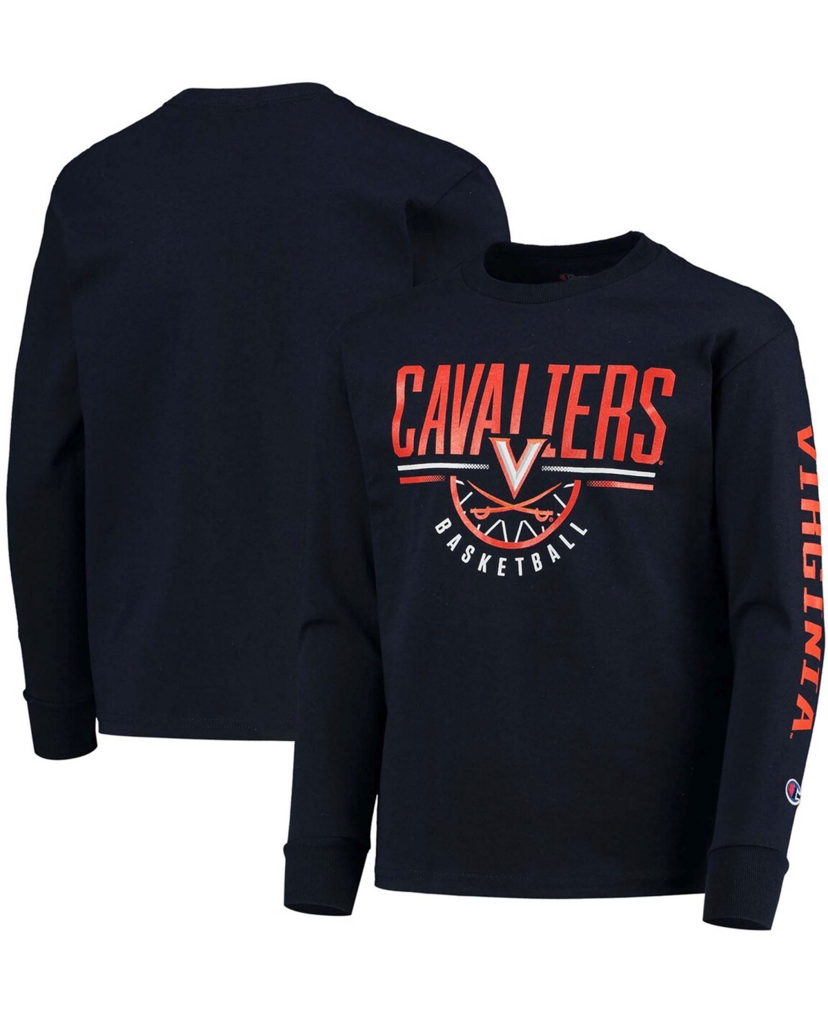 Big Boys and GirlsVirginia Cavaliers Basketball Long Sleeve T-shirt - Navy