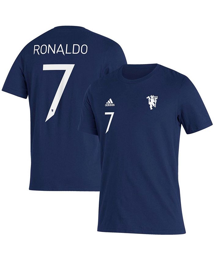 adidas Cristiano Ronaldo Navy Manchester United Name and Number Amplifier T-shirt - Macy's