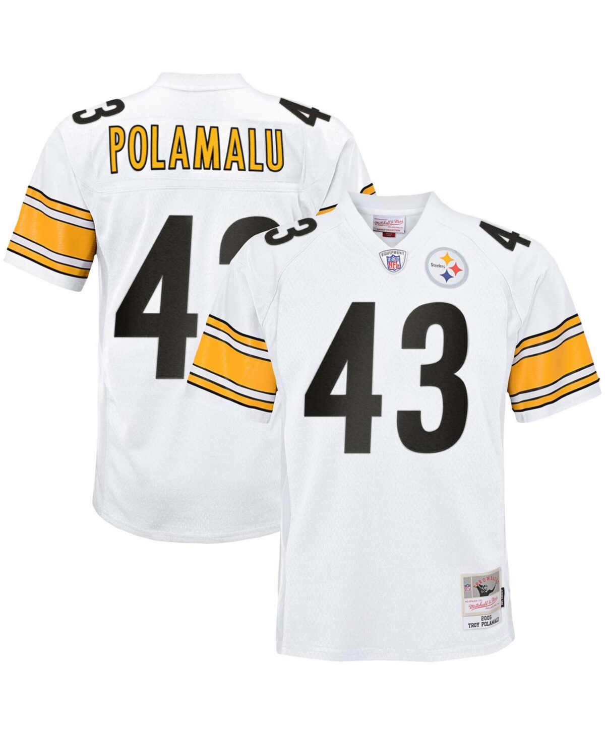 Big Boys and Girls Troy PolamaluPittsburgh Steelers 2005 Retired Player Legacy Jersey - White