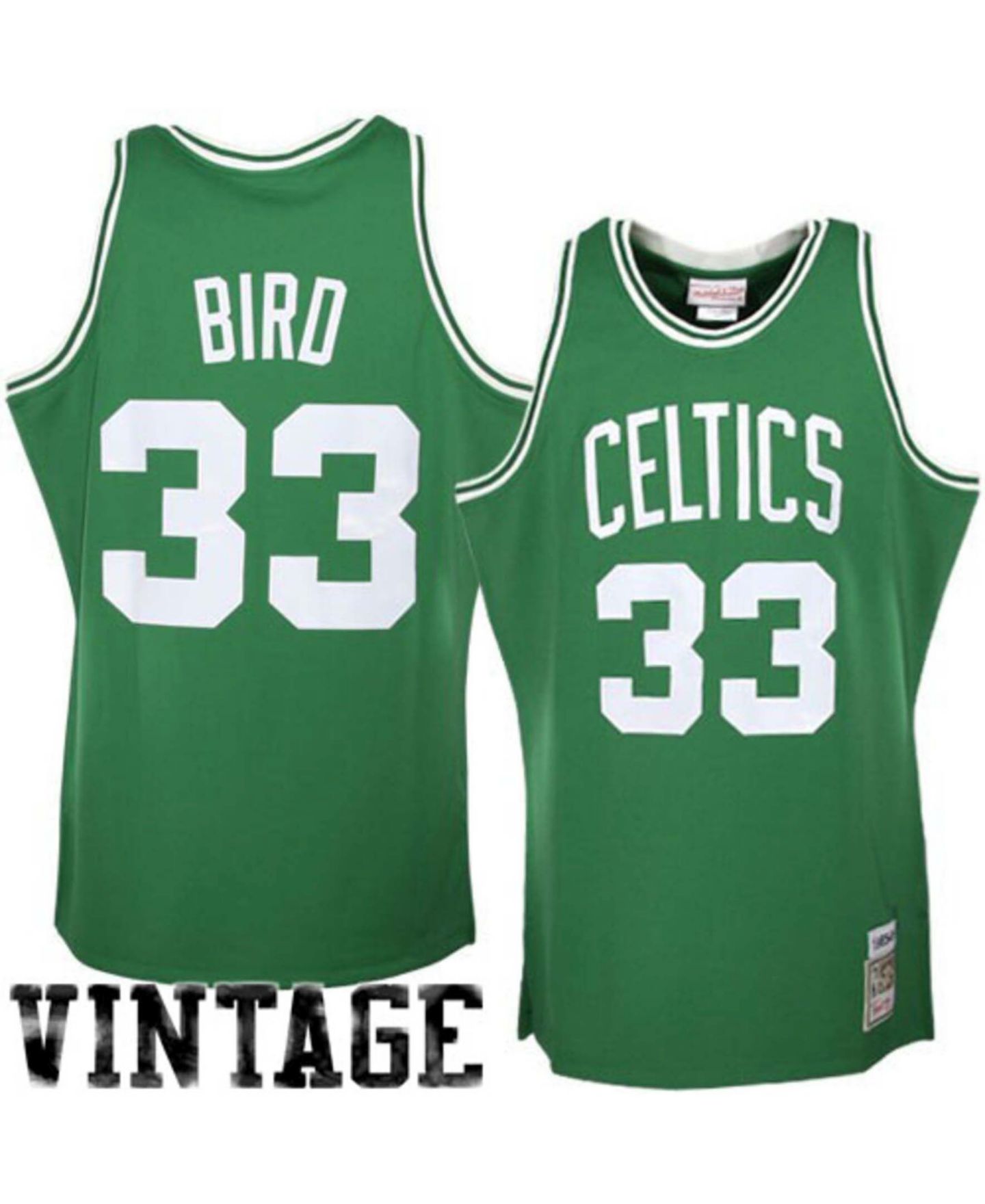 Мужской топ Mitchell & Ness Larry Bird Kelly Green Boston Celtics 1985/86 Hardwood Classics Authentic Jersey — фото 1