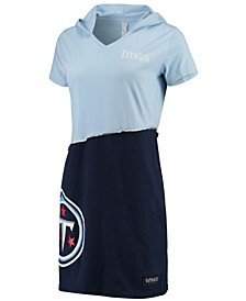 Women's Light Blue and Navy Tennessee Titans Hooded Mini Dress