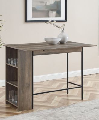 Walker Edison 48" Counter Height Drop Leaf Table with Storage