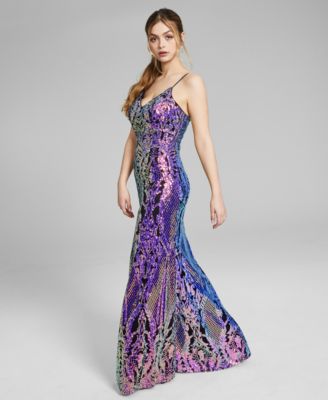 City Studios Juniors' Sequin Gown 