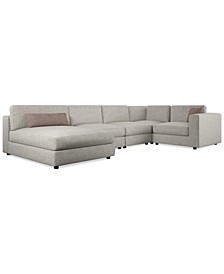 Denman 5-Pc. Fabric Sectional with Chaise, Created for Macy's