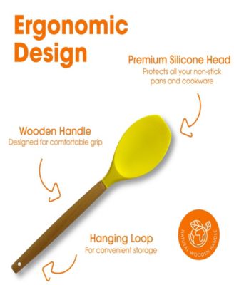 Silicone Spatula with Wooden Handles Set, 12 Pieces