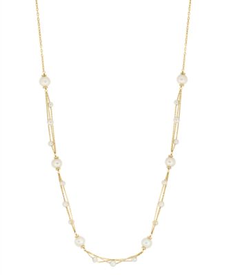 EFFY Collection - Cultured Fresh Water Pearl (4-7mm) 24" Layered Necklace in 18k Gold-Plated Sterling Silver