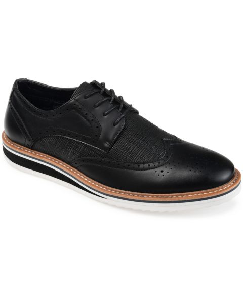 Мужские туфли Vance Co. Warrick Wingtip Derby, цвет: Чёрный