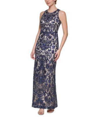 Vince Camuto Embroidered Sequin Gown - Macy's