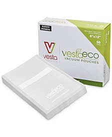 VestaEco Compostable Pouches – Embossed 8"x12" (Quart) - 50/box