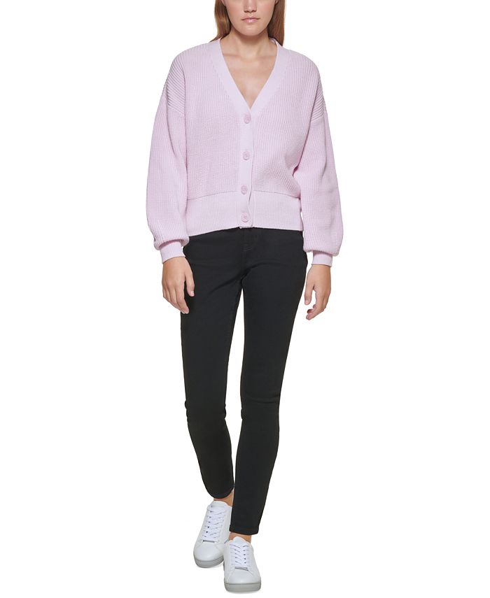 Calvin Klein Jeans Shaker Stitch Button-Front Cardigan - Macy's