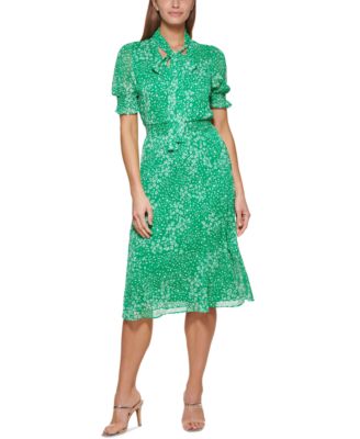 dkny green floral dress